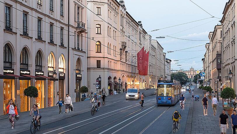 Eine (fast) autofreie Maximilianstraße. Eine (fast) autofreie Maximilianstraße.
