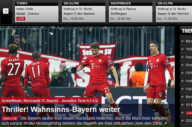 "Spox": Am Ende des "Thrillers" jubelten die Bayern.