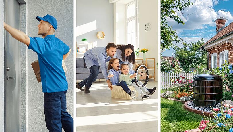 Mit Außenkameras kann man den Status von Paketen im Blick behalten, Familienmomente festhalten und den eigenen schönen Garten betrachten.