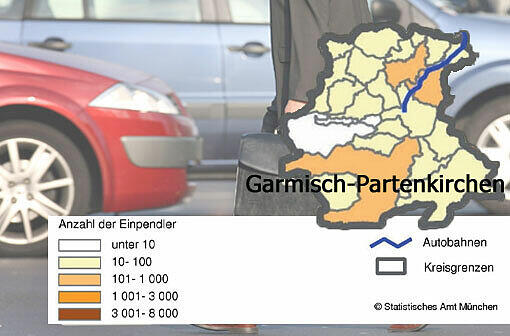 GARMISCH-PARTENKIRCHEN: Einpendlerinnen 1747 Auspendler/innen 239 zusammen 1986
