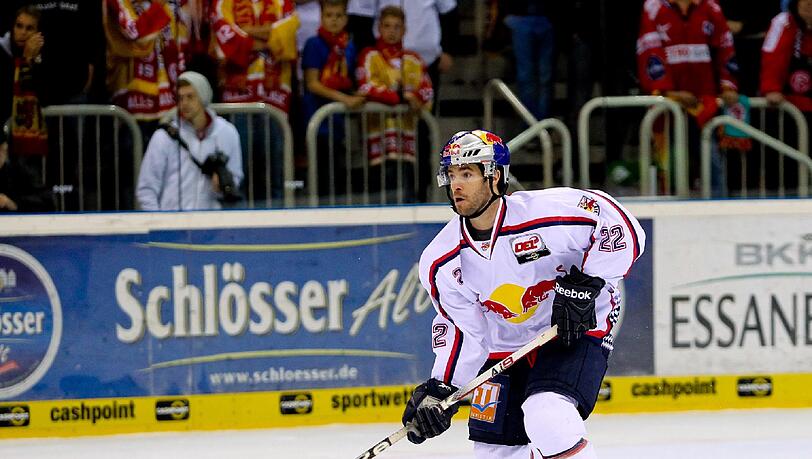 Darren Haydar, Stürmer des EHC Red Bull München. Darren Haydar, Stürmer des EHC Red Bull München.