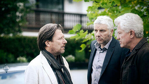 Michael Fitz als Carlo Menzinger (v.l.), Udo Wachtveitl als Hauptkommissar Franz Leitmayr und Miroslav Nemec als Hauptkommissar Ivo Batic im Tatort "Macht und Ohnmacht". Michael Fitz als Carlo Menzinger (v.l.), Udo Wachtveitl als Hauptkommissar Franz Leitmayr und Miroslav Nemec als Hauptkommissar Ivo Batic im Tatort "Macht und Ohnmacht".