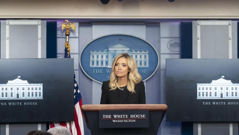 Kayleigh McEnany während einer Pressekonferenz im Weißen Haus. Kayleigh McEnany während einer Pressekonferenz im Weißen Haus.