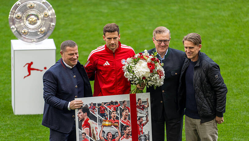 Zeichen auf Verlängerung: Sowohl Max Eberl (v.l., neben Leon Goretzka) als auch Jan-Christian Dreesen und Christoph Freund haben gute Chancen auf einen neuen Vertrag. Zeichen auf Verlängerung: Sowohl Max Eberl (v.l., neben Leon Goretzka) als auch Jan-Christian Dreesen und Christoph Freund haben gute Chancen auf einen neuen Vertrag.