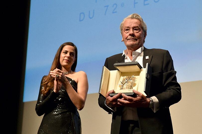 Ein großer, später Auftritt: 2019 erhielt Delon, hier mit seiner Tochter Anouchka, in Cannes die Goldene Palme für sein Lebenswerk.