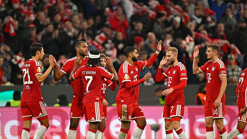 Die Bayern jubelten nach dem Treffer von Neuzugang Ismael Saibari. Die Bayern jubelten nach dem Treffer von Neuzugang Ismael Saibari.