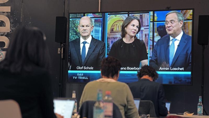 Kanzlerkandidaten: Olaf Scholz (l-r), Annalena Baerbock und Armin Laschet.