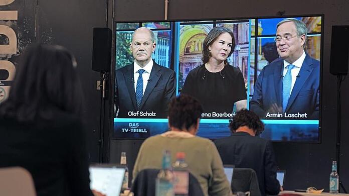 Kanzlerkandidaten: Olaf Scholz (l-r), Annalena Baerbock und Armin Laschet.