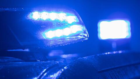 Blaulichter leuchten auf einem Streifenwagen der Polizei. Foto: Jens Büttner/zb/dpa/Archivbild