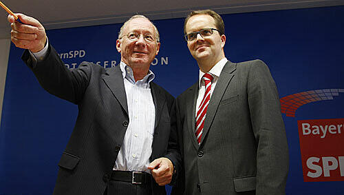 Der Vorgänger und sein Nachfolger: Franz Maget und Markus Rinderspacher Der Vorgänger und sein Nachfolger: Franz Maget und Markus Rinderspacher
