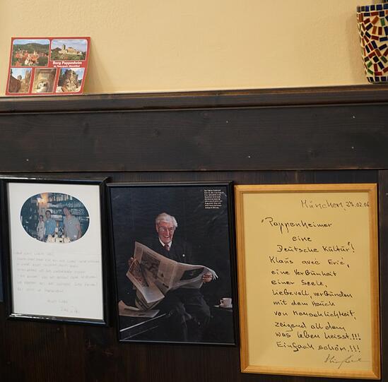 Ein Bild von Ferdinand Schmid hängt seit Jahren am Stammtisch der Burg Pappenheim.
