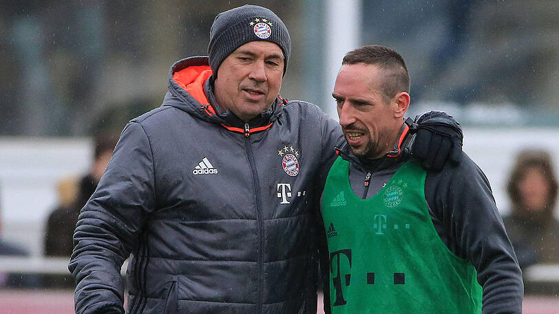 Der Bayern-Trainer und einer seiner vielen Stars: Carlo Ancelotti und Franck Ribéry (rechts).