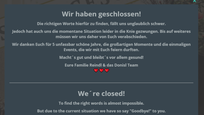Das Team vom Donisl verabschiedet sich von seinen Gästen. Das Team vom Donisl verabschiedet sich von seinen Gästen.