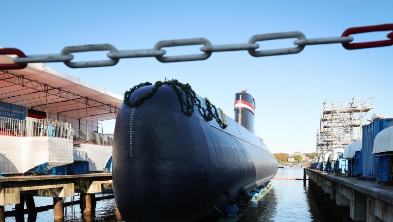 Ein U-Boot der Klasse HDW 209/1400mod liegt vor der Taufe auf der Werft von Thyssenkrupp Marine Systems in Kiel. Die Bundesregierung hat in den ersten neun Monaten dieses Jahres Rüstungsexporte für 4,13 Milliarden Euro genehmigt.