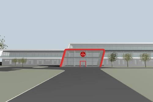 Viel Glas, viel Licht, viel Transparenz: So soll das von Architekt Ralf Matuschek geplante Club-Funktionsgebäudes am Valznerweiher einmal aussehen. FCN-Vize Ralf Woy möchte 2010 bereits einziehen.