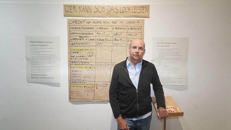 Sch&auml;tzt, dass die neuen Wohnungen alles andere als "erschwinglich" werden: Christian Stupka. Er hat mehrere launige Aktionen am Bauloch organisiert.