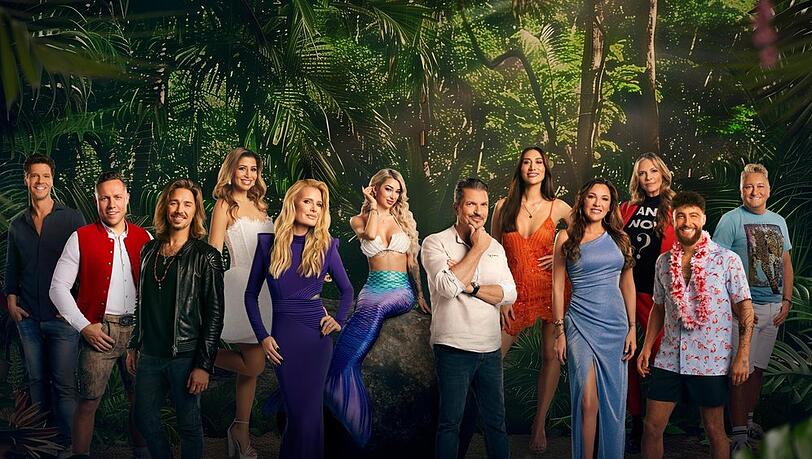 Die zw&ouml;lf teilnehmenden Stars der diesj&auml;hrigen Dschungelcamp-Staffel.