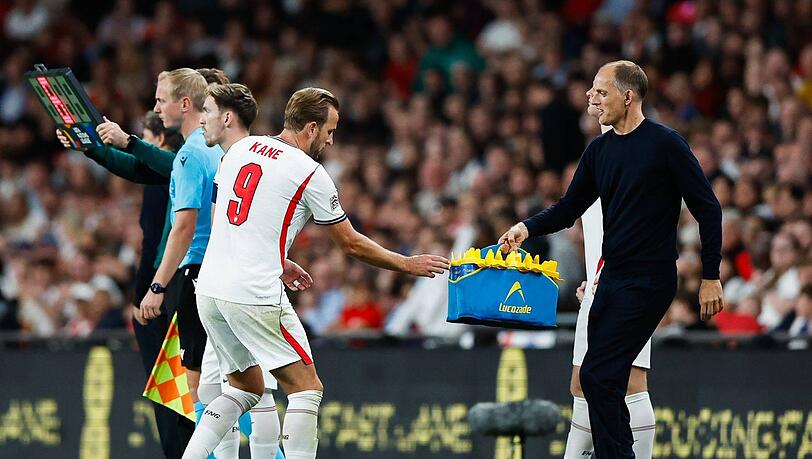Von Harry Kane überwältigt: Ex-Bayern-Trainer Thomas Tuchel. Von Harry Kane überwältigt: Ex-Bayern-Trainer Thomas Tuchel.