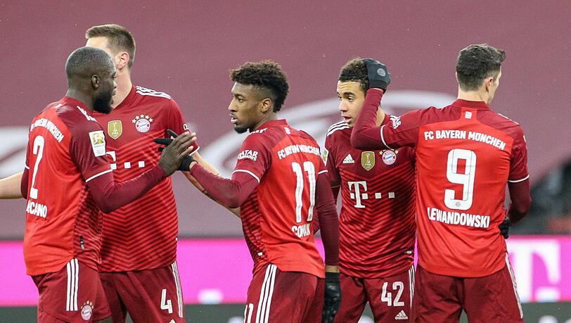 Kingsley Coman und Jamal Musiala trugen sich gegen Mainz in die Torschützenliste ein.