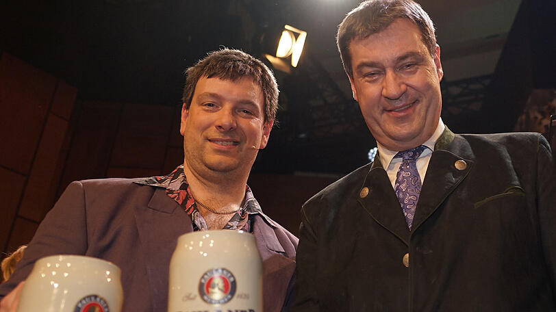Markus Söder mit seinem Double Stephan Zinner
