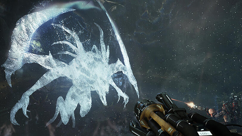 Hier legen sich die "Evolve"-Jäger mit einem Wraith-Monster an Hier legen sich die "Evolve"-Jäger mit einem Wraith-Monster an