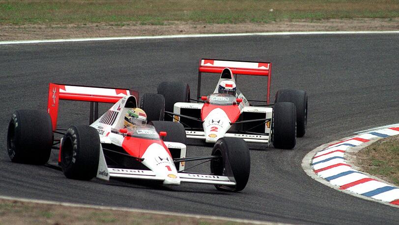 Mutter aller Duelle: Ayrton Senna (l.) und Alain Prost im McLaren der Saison 1989. Mutter aller Duelle: Ayrton Senna (l.) und Alain Prost im McLaren der Saison 1989.