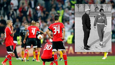 K.o. im Elfmeterschießen: Die Benfica-Profis nach der Finalpleite 2014 gegen den FC Sevilla. Holte zweimal in Folge den Europapokal: Béla Guttmann.