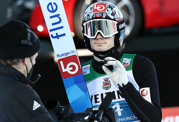 Hat Kobayashi noch in Sichtweite: Marius Lindvik. Hat Kobayashi noch in Sichtweite: Marius Lindvik.