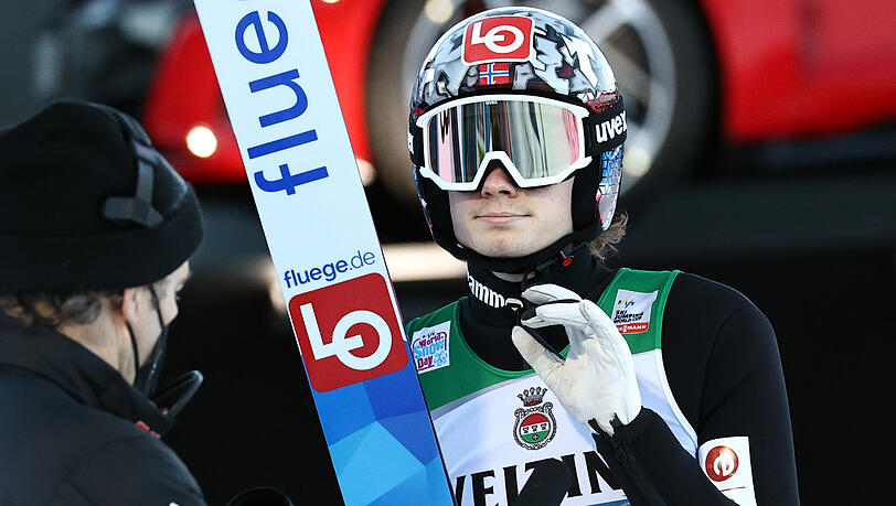 Hat Kobayashi noch in Sichtweite: Marius Lindvik. Hat Kobayashi noch in Sichtweite: Marius Lindvik.