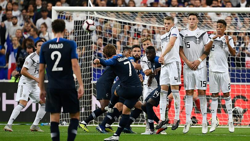 Antoine Griezmann erzielt einen Doppelpack gegen Deutschland. Antoine Griezmann erzielt einen Doppelpack gegen Deutschland.