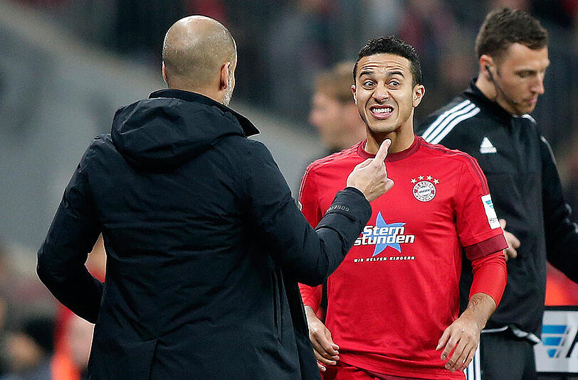 Nicht immer nur ein Herz und eine Seele: Pep Guardiola und Thiago.