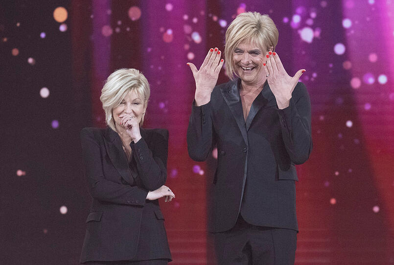 Original und Fälschung: Carmen Nebel mit Comedian Matze Knop.