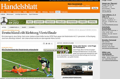 Internationale Pressestimmen Euro 2012: Gomez-Show - Pressestimmen zum Holland-Spiel - Bilder - Abendzeitung München
