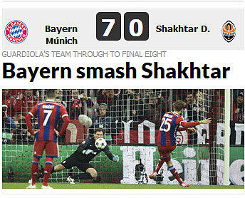 Laut der spanischen "Marca" "zerschmettert" Bayern Shakhtar.