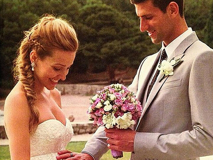 Im Juni heiratete Novak Djokovic seine Jugendliebe Jelena