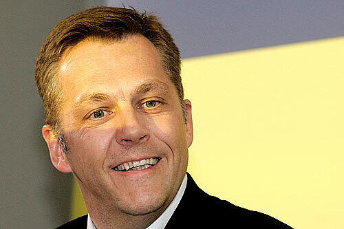 Bester Laune: Postbank-Chef Wolfgang Klein