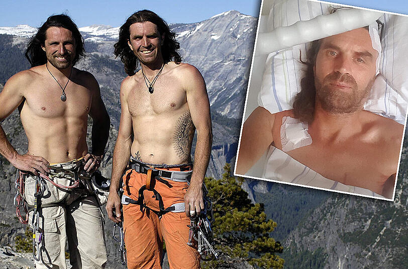 Ein Foto bei den Dreharbeiten zum Film "Am Limit", mit dem sich die Extremkletterer Alexander (l.) und Thomas Huber als "Huberbuam" international einen Namen machten. Thomas Huber ist am Dienstag in Berchtesgaden beim Klettern verunglückt.