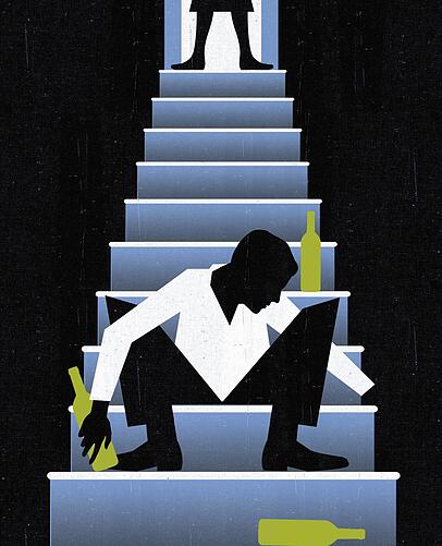 Ein Mann sitzt auf einer Treppe, um ihn herum leere Alkoholflaschen. Seine Partnerin bemerkt dies - doch die Sucht überwinden kann nur der Betroffene, sagt Julia Kessler. Ein Mann sitzt auf einer Treppe, um ihn herum leere Alkoholflaschen. Seine Partnerin bemerkt dies - doch die Sucht überwinden kann nur der Betroffene, sagt Julia Kessler.