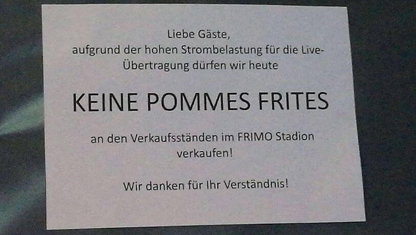 Es gibt wieder Pommes im Stadion!!! Es gibt wieder Pommes im Stadion!!!