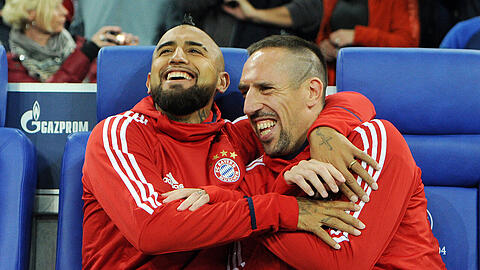 Arturo Vidal und Franck Ribéry hatten auch auf der Ersatzbank ihren Spaß.
