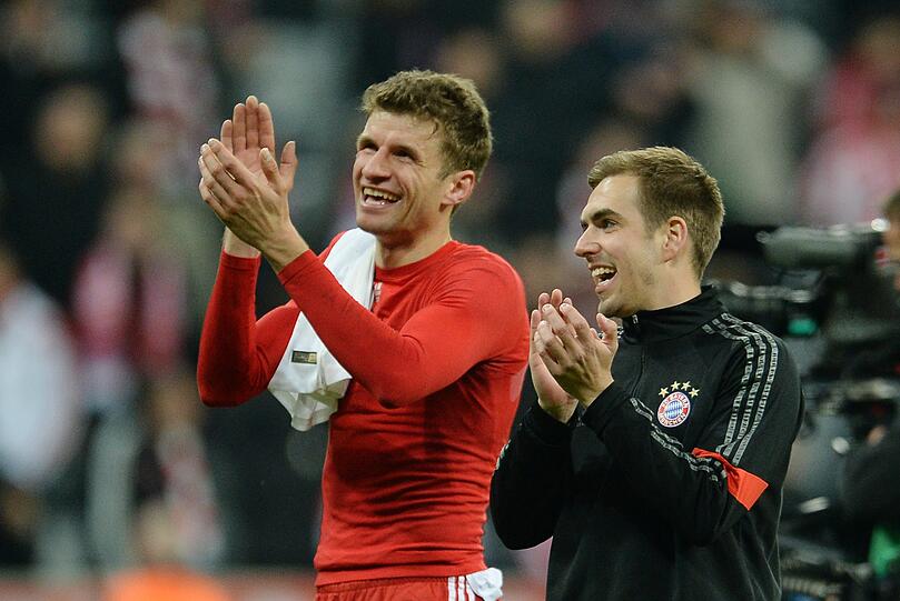 Sie wollen auch in Porto was zu lachen haben: Die Bayern-Stars Thomas Müller (l.) und Philipp Lahm.