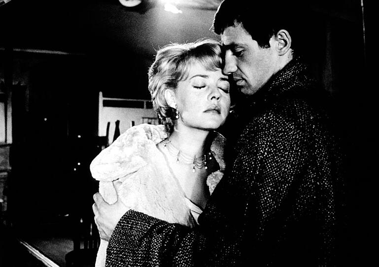 1960: Mit Jeanne Moreau in "Stunden voller Zärtlichkeit".