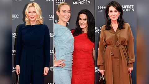 Veronica Ferres, Dr. Christine Theiss, Mariella Ahrens und Iris Berben (v.l.) kamen am Freitag zur Eröffnung nach München.