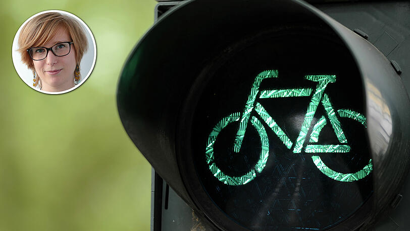 Die Vize-Lokalchefin hält nicht viel von der grünen Welle für Fahrradfahrer auf der Schellingstraße.