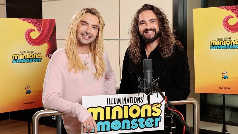 Bill und Tom Kaulitz (r.) im Synchronstudio für den Film "Minions & Monster". Bill und Tom Kaulitz (r.) im Synchronstudio für den Film "Minions & Monster".
