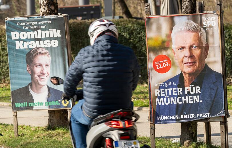Hei&szlig;t der M&uuml;nchner Oberb&uuml;rgermeister erneut Dieter Reiter oder doch Dominik Krause? Das entscheidet sich bei der Stichwahl am 22. M&auml;rz. (Archivbild)