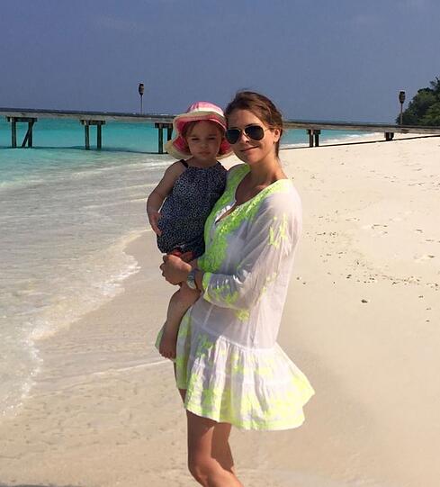 Im Januar haben Madeleine und ihr Mann Christopher einen Familien-Urlaub auf den Malediven gemacht.