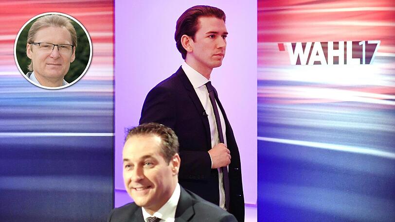 Sebastian Kurz und Heinz-Christian Strache (vorne) werden Österreich künftig wohl gemeinsam regieren. Stephan Kabosch kommentiert den Wahlausgang.