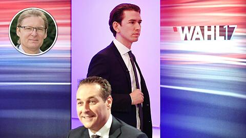 Sebastian Kurz und Heinz-Christian Strache (vorne) werden Österreich künftig wohl gemeinsam regieren. Stephan Kabosch kommentiert den Wahlausgang.