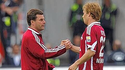 Zwei, die sehr gut zusammengearbeitet haben. Jetzt wartet Trainer Dieter Heckling (links) auf ein Zeichen von Andi Ottl.